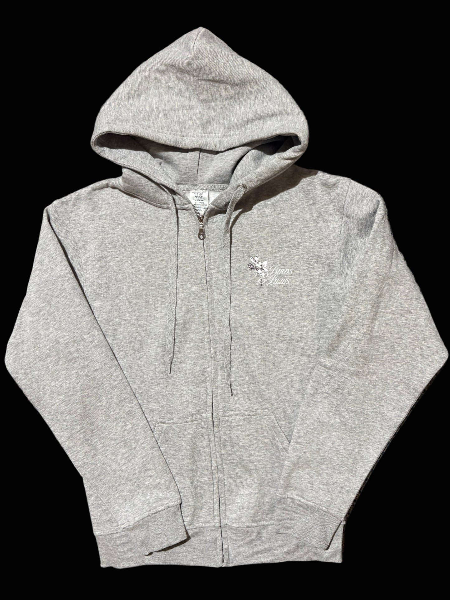 Birds & Lilies Zip Down Hoodie